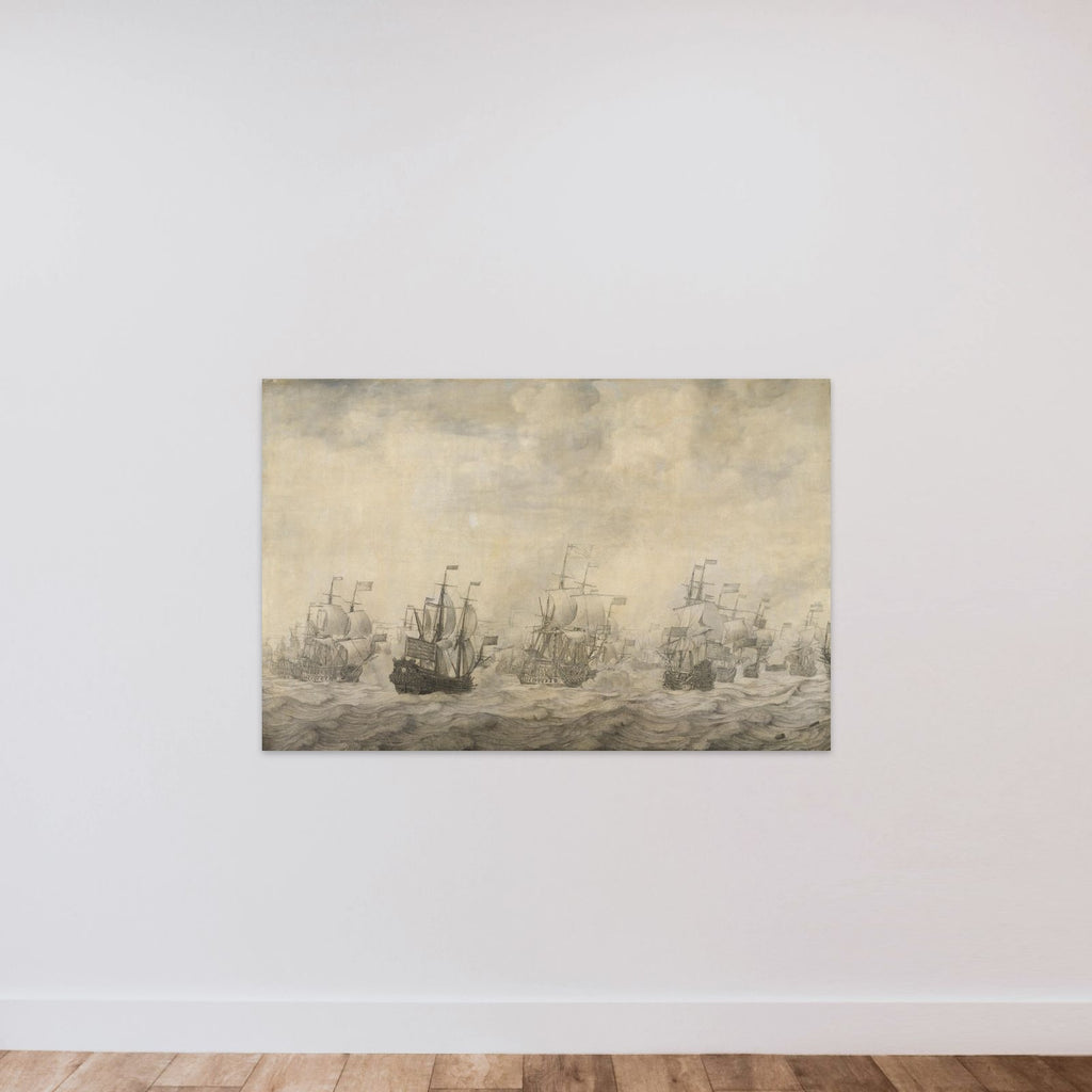 Episode from the Four Days' Battle, 11-14 June 1666, of the Second Anglo-Dutch War, 1665-67 unframed — shown to scale