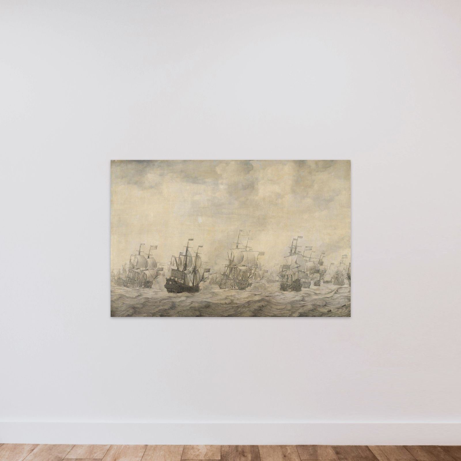 Episode from the Four Days' Battle, 11-14 June 1666, of the Second Anglo-Dutch War, 1665-67 unframed — shown to scale