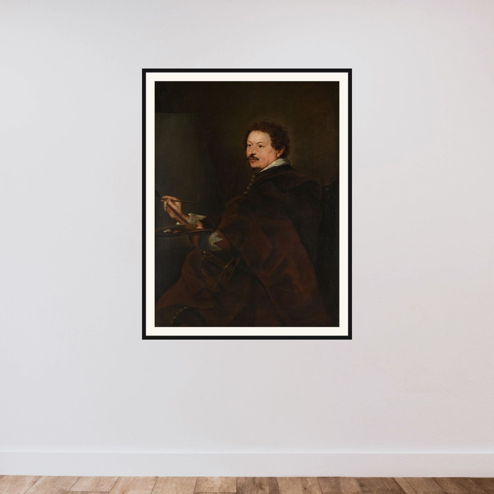 Portrait of Andries van Eertvelt (1590-1652) framed — shown to scale