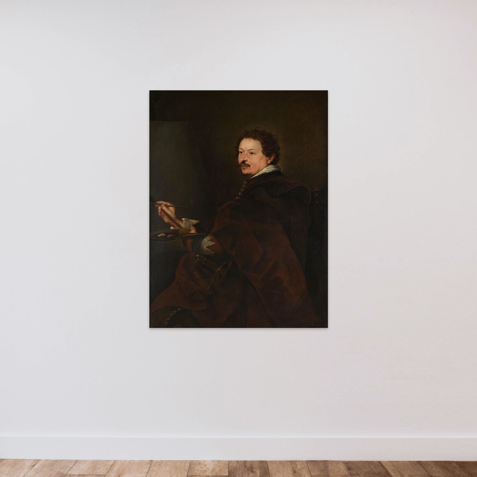 Portrait of Andries van Eertvelt (1590-1652) unframed — shown to scale