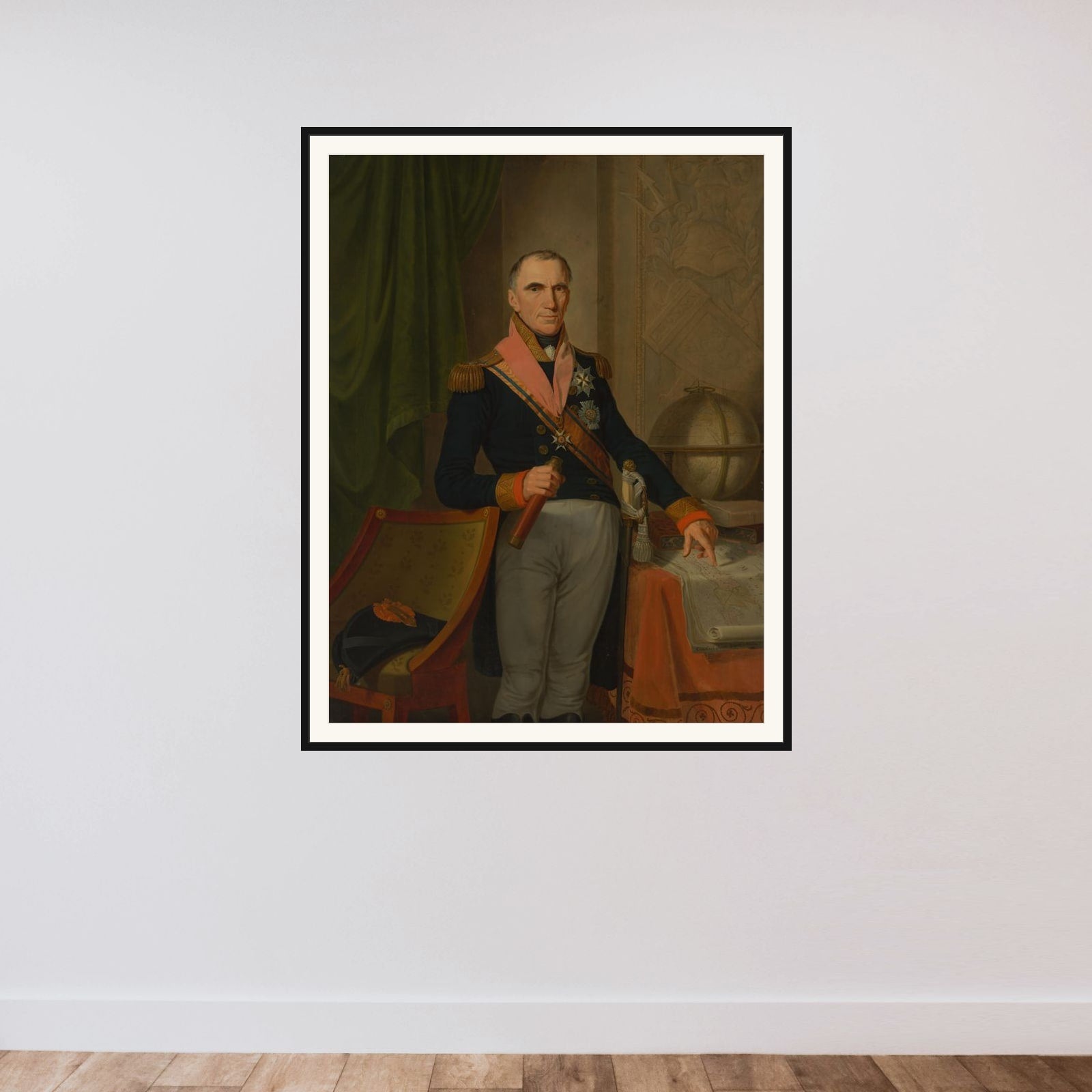 Jonkheer Theodorus Frederik van Capellen (1762-1824), Vice Admiral framed — shown to scale
