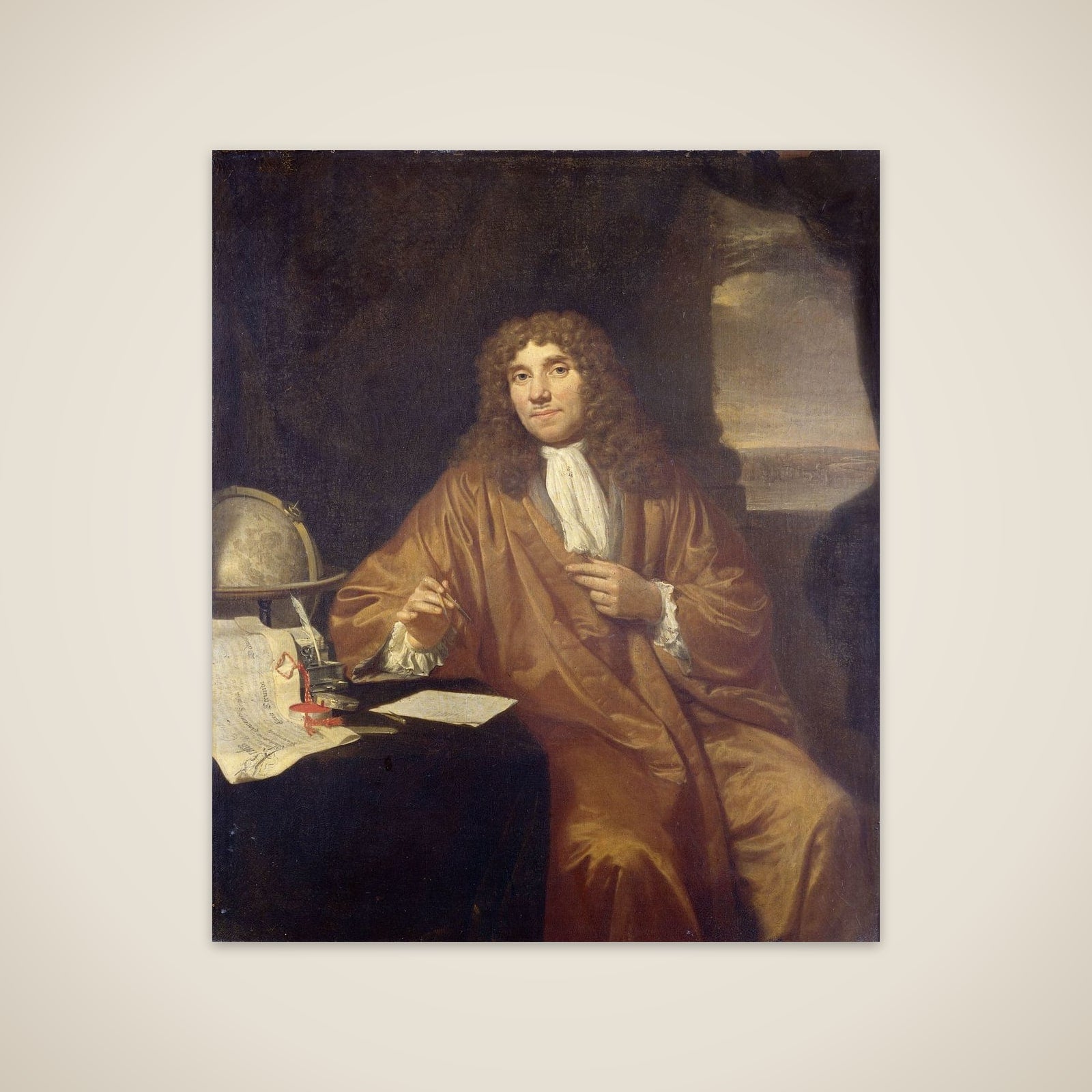 Portrait of Anthonie van Leeuwenhoek, Natural Philosopher and Zoologist in Delft unframed print