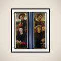 Two Wings of a Triptych with Portraits of Donors with Saints Adrian and John the Baptist framed