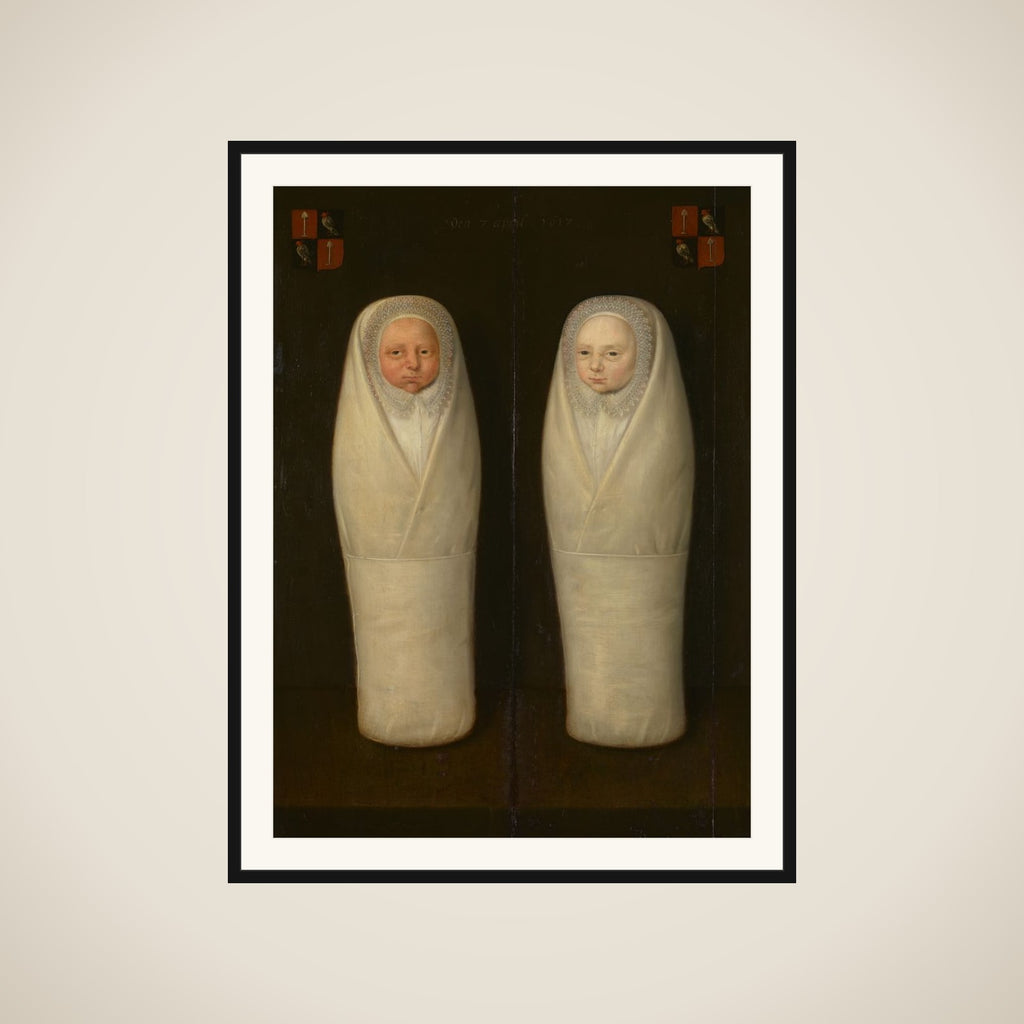 Portrait of Swaddled Twins: The Early-Deceased Children of Jacob de Graeff and Aeltge Boelens framed