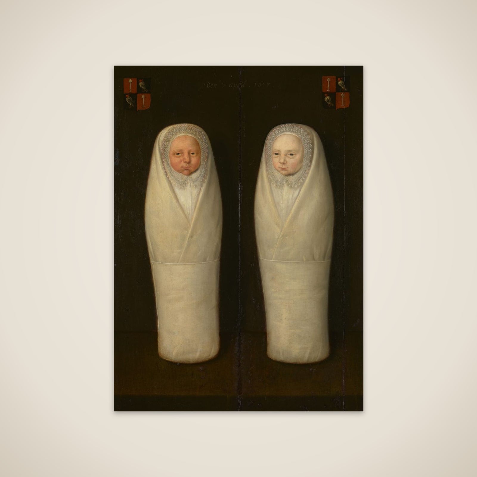 Portrait of Swaddled Twins: The Early-Deceased Children of Jacob de Graeff and Aeltge Boelens unframed print