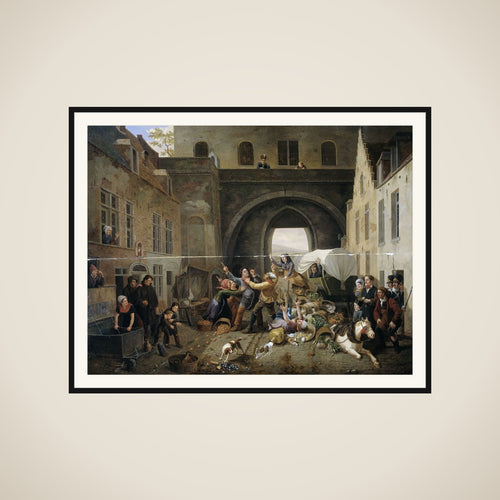 A Collision at the Porte de Hal, Brussels framed