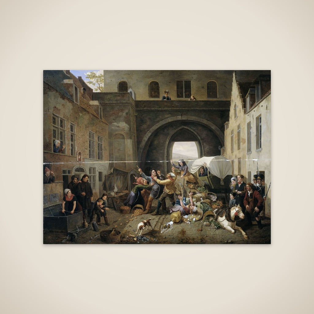 A Collision at the Porte de Hal, Brussels unframed print