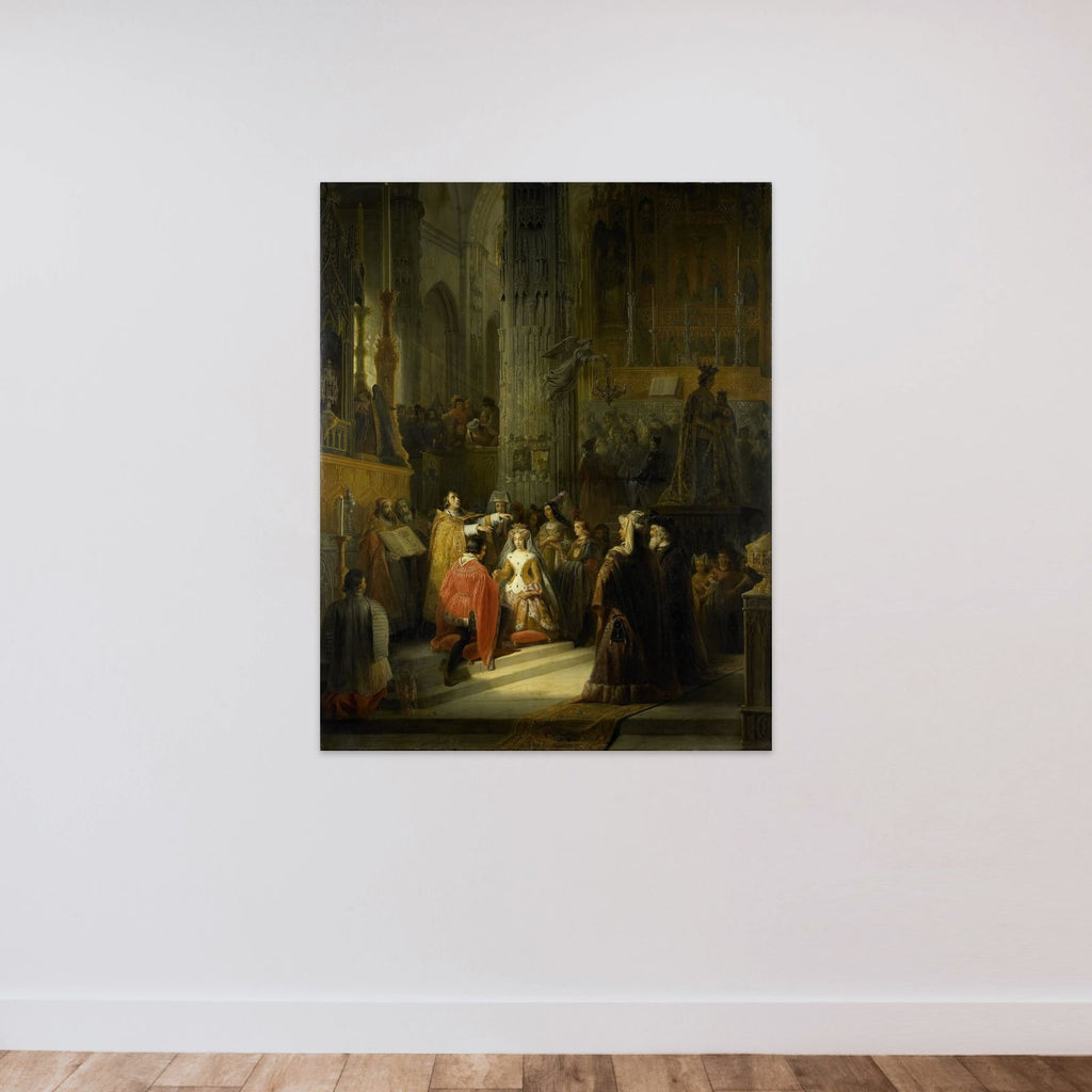 The Wedding of Jacoba of Bavaria, Countess of Holland, and Jan IV, Duke of Brabant, 10 March 1418 unframed — shown to scale