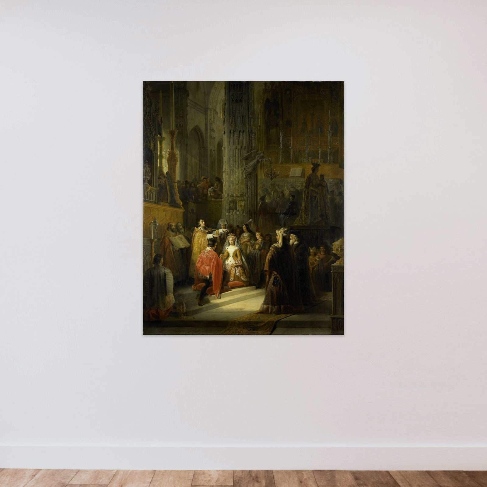 The Wedding of Jacoba of Bavaria, Countess of Holland, and Jan IV, Duke of Brabant, 10 March 1418 unframed — shown to scale