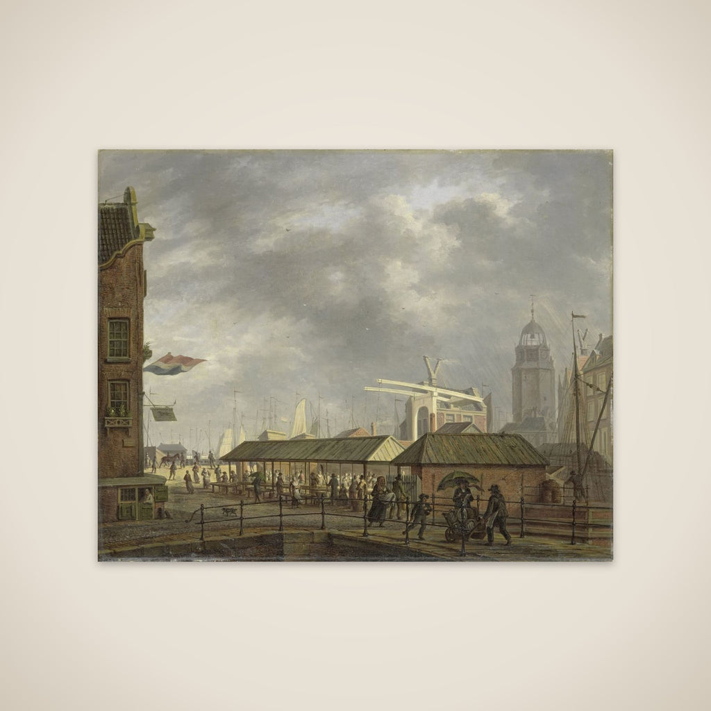 The small Fish Market on the Corner of the Brouwersgracht and Singel, Amsterdam unframed print