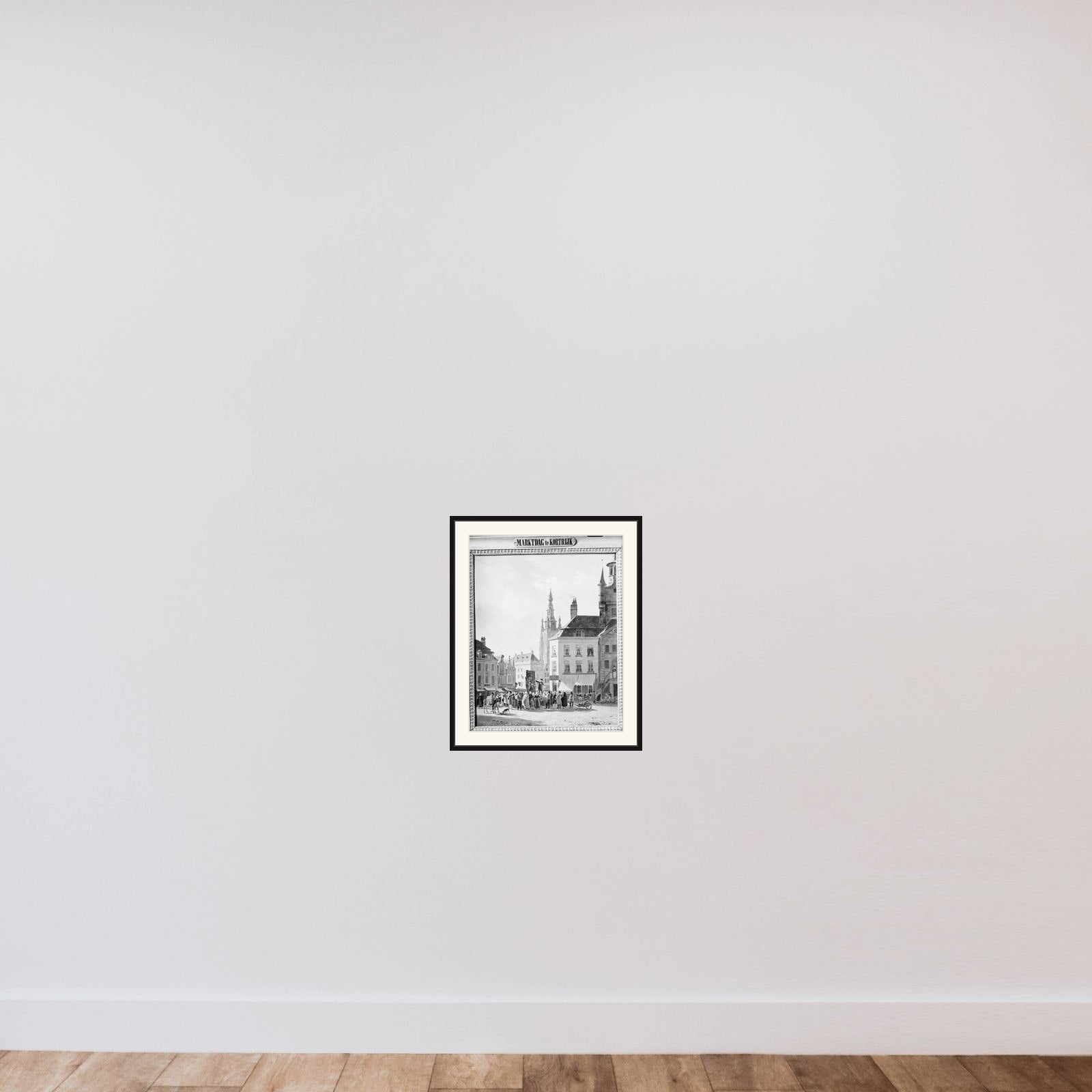 Market Day in Courtrai framed — shown to scale