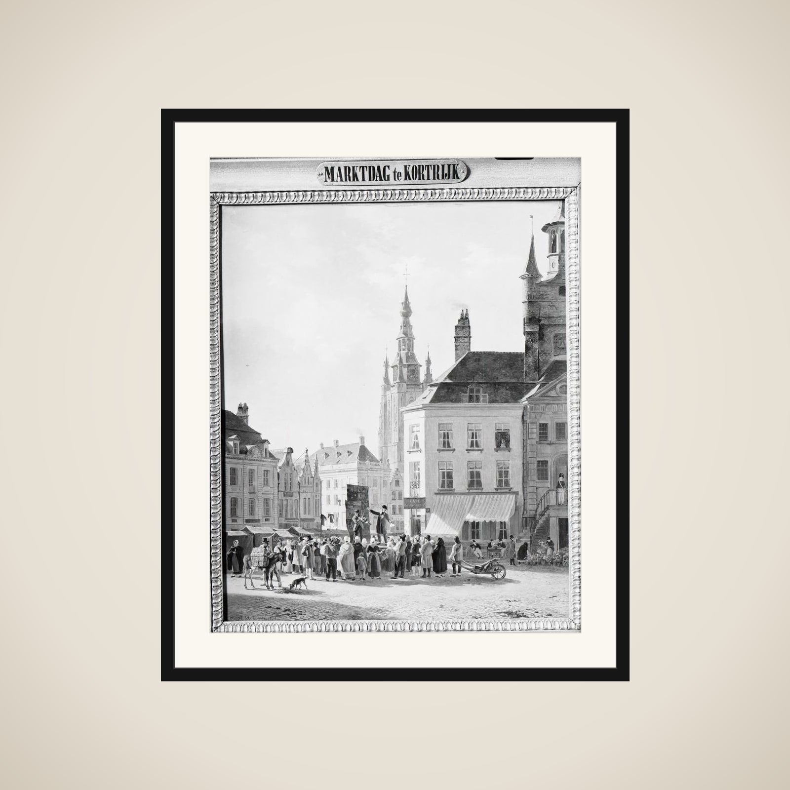 Market Day in Courtrai framed