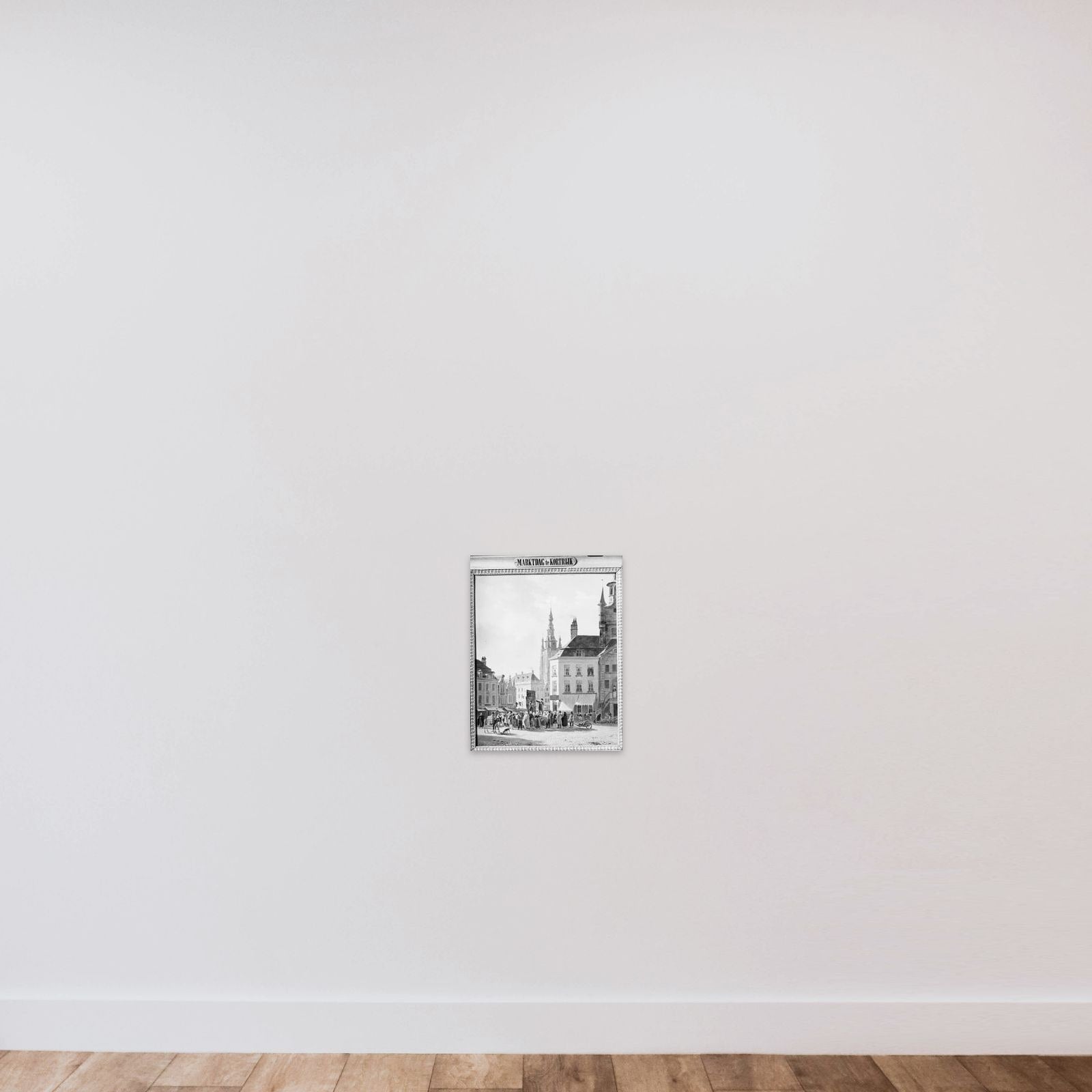 Market Day in Courtrai unframed — shown to scale