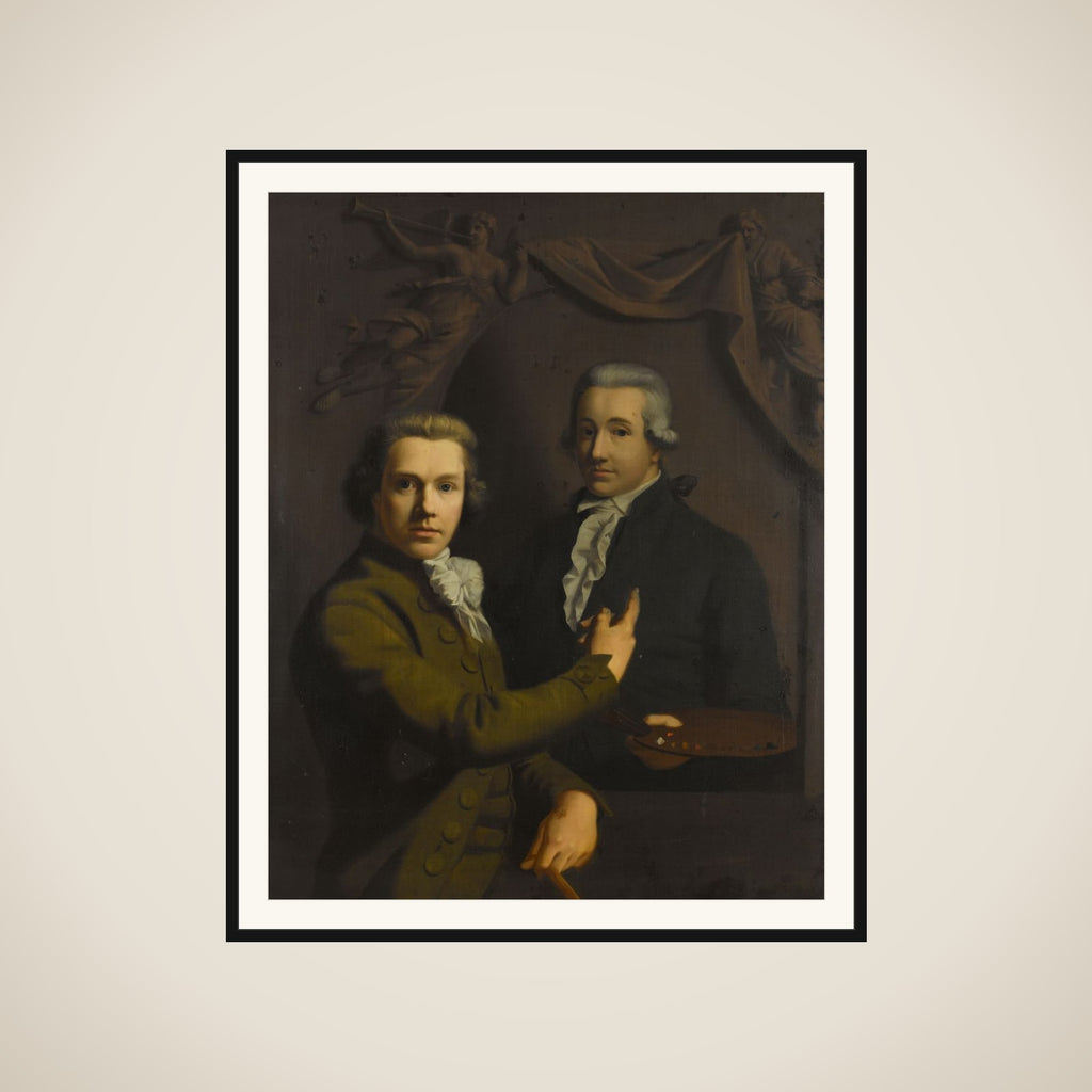 Self Portrait, Pointing at a Portrait of the Artist's deceased Colleague Dirk Jacobsz Ploegsma (1769-91) framed