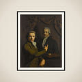 Self Portrait, Pointing at a Portrait of the Artist's deceased Colleague Dirk Jacobsz Ploegsma (1769-91) framed