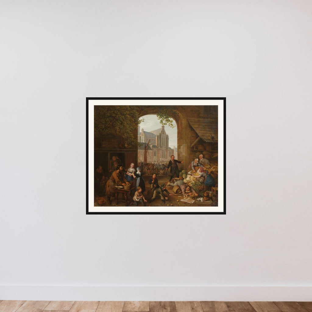 Two Drunkards at the Market near the Westerkerk in Amsterdam framed — shown to scale