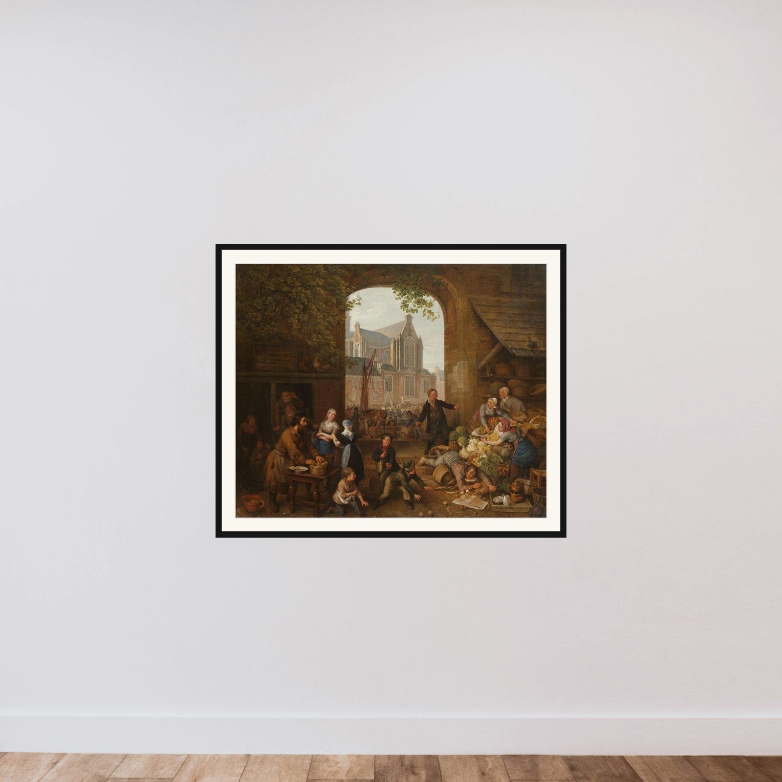 Two Drunkards at the Market near the Westerkerk in Amsterdam framed — shown to scale