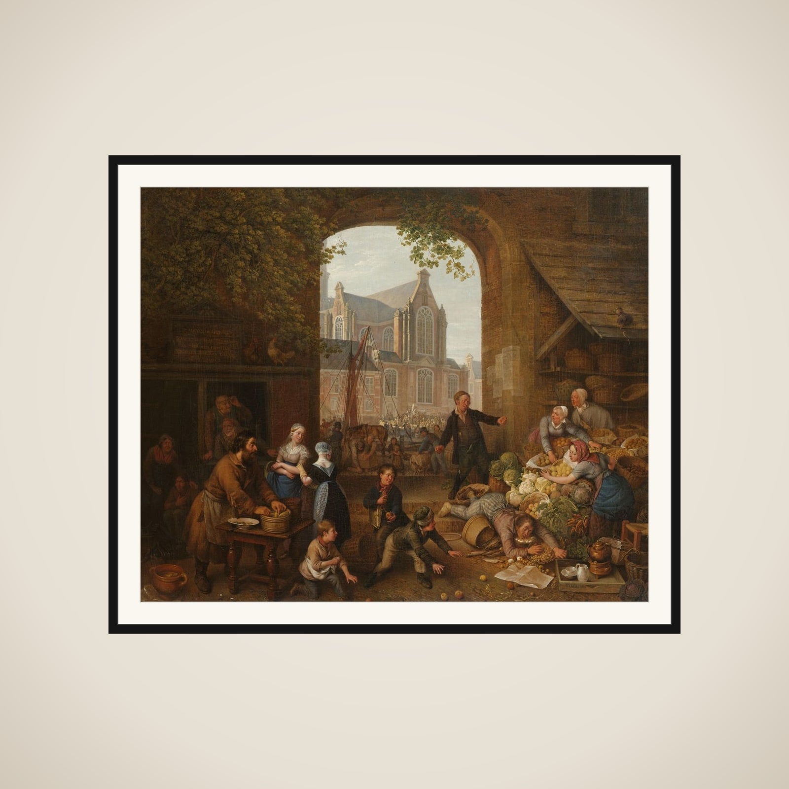 Two Drunkards at the Market near the Westerkerk in Amsterdam framed