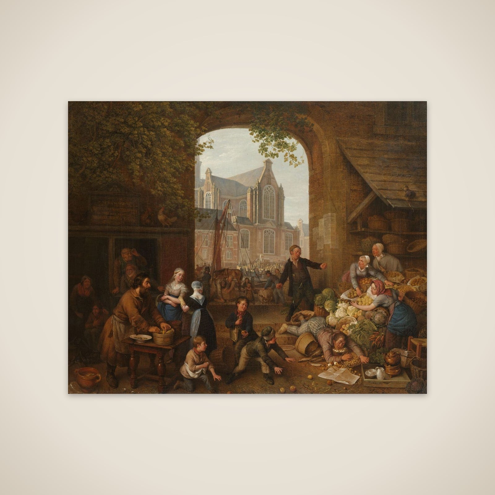 Two Drunkards at the Market near the Westerkerk in Amsterdam unframed print