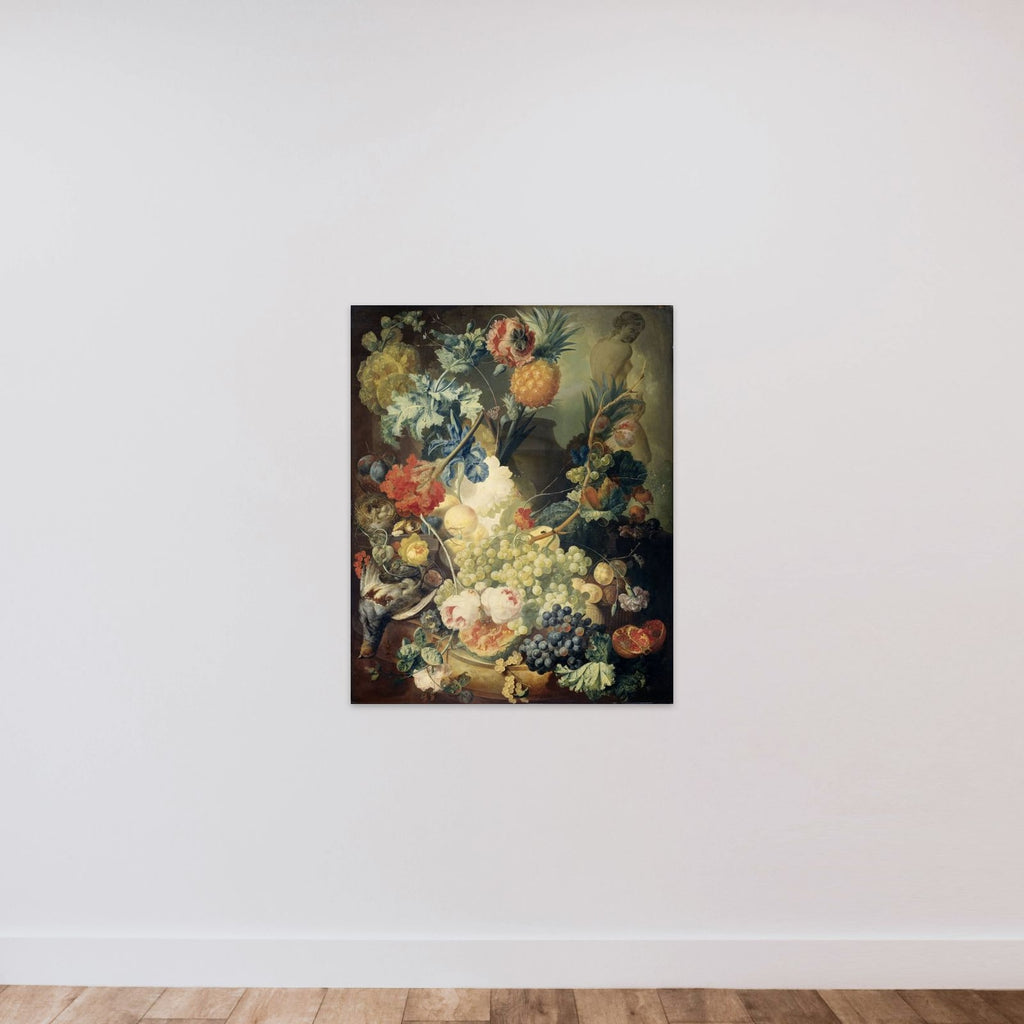 Still Life with Flowers, Fruit and Birds unframed — shown to scale