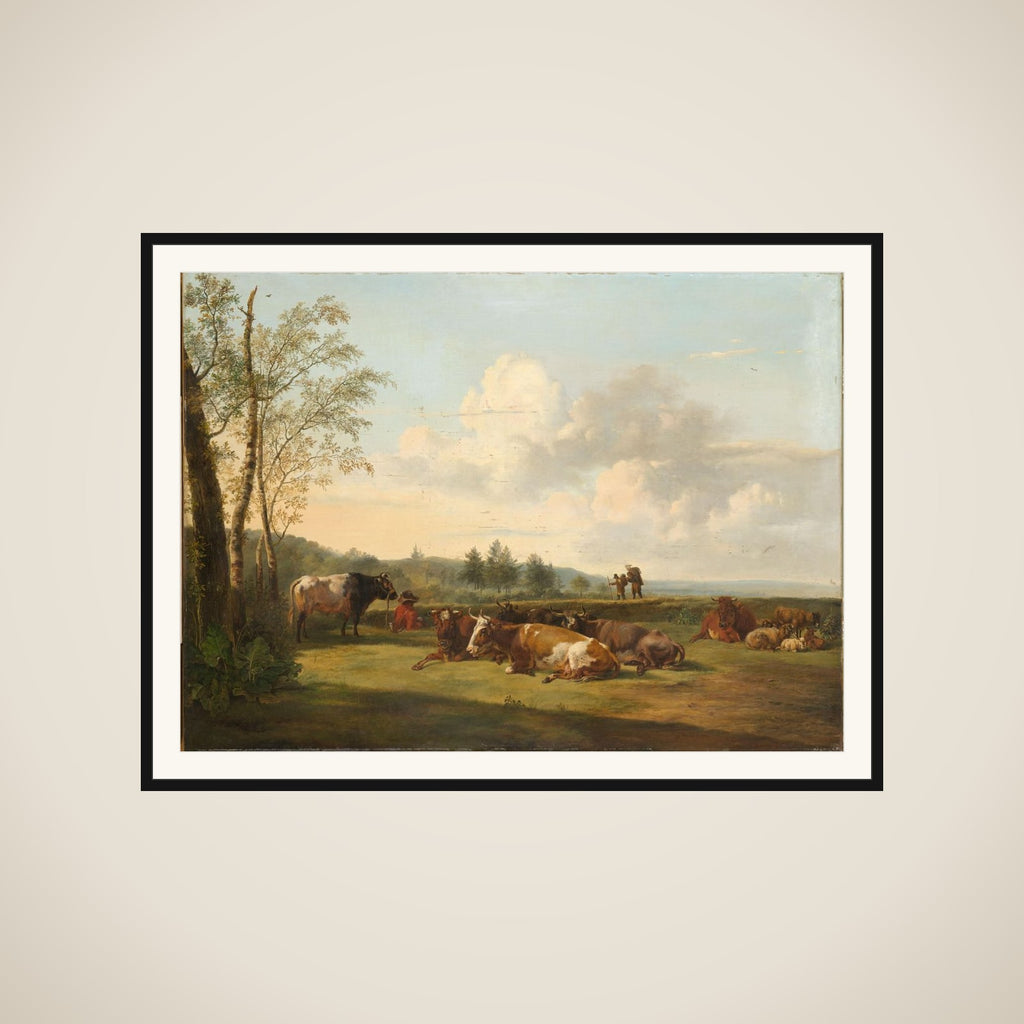 Landscape with Cattle framed