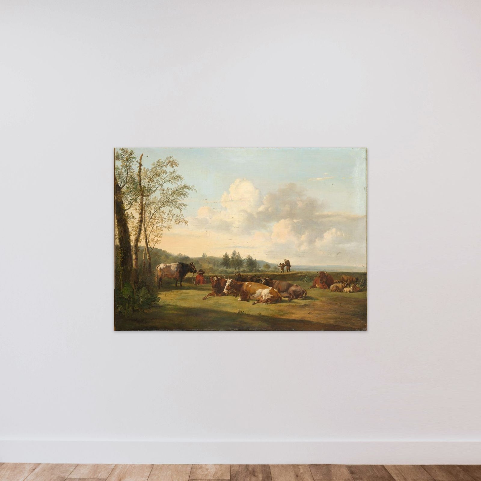 Landscape with Cattle unframed — shown to scale