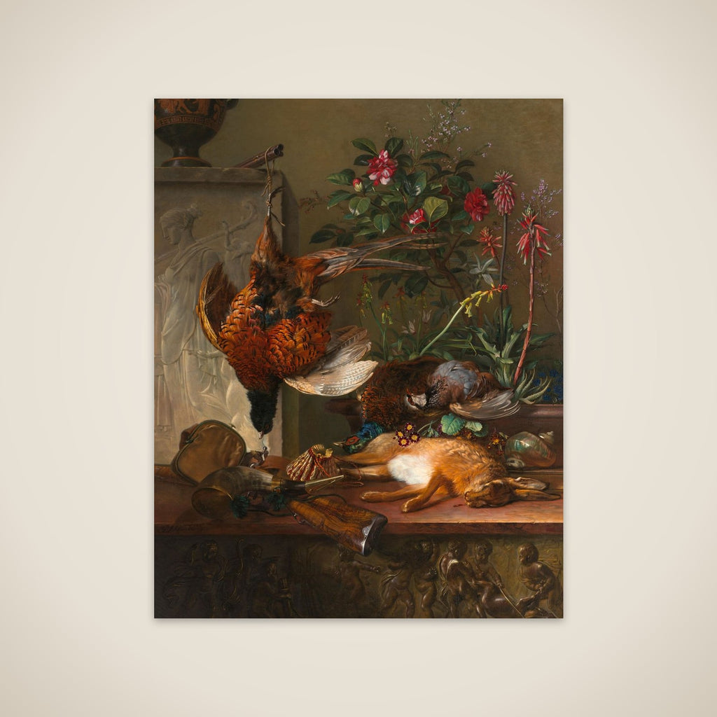 Still Life with Game and a Greek Stele: Allegory of Autumn unframed print