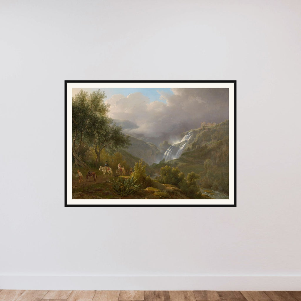 The Cascades at Tivoli, with a Storm Approaching framed — shown to scale