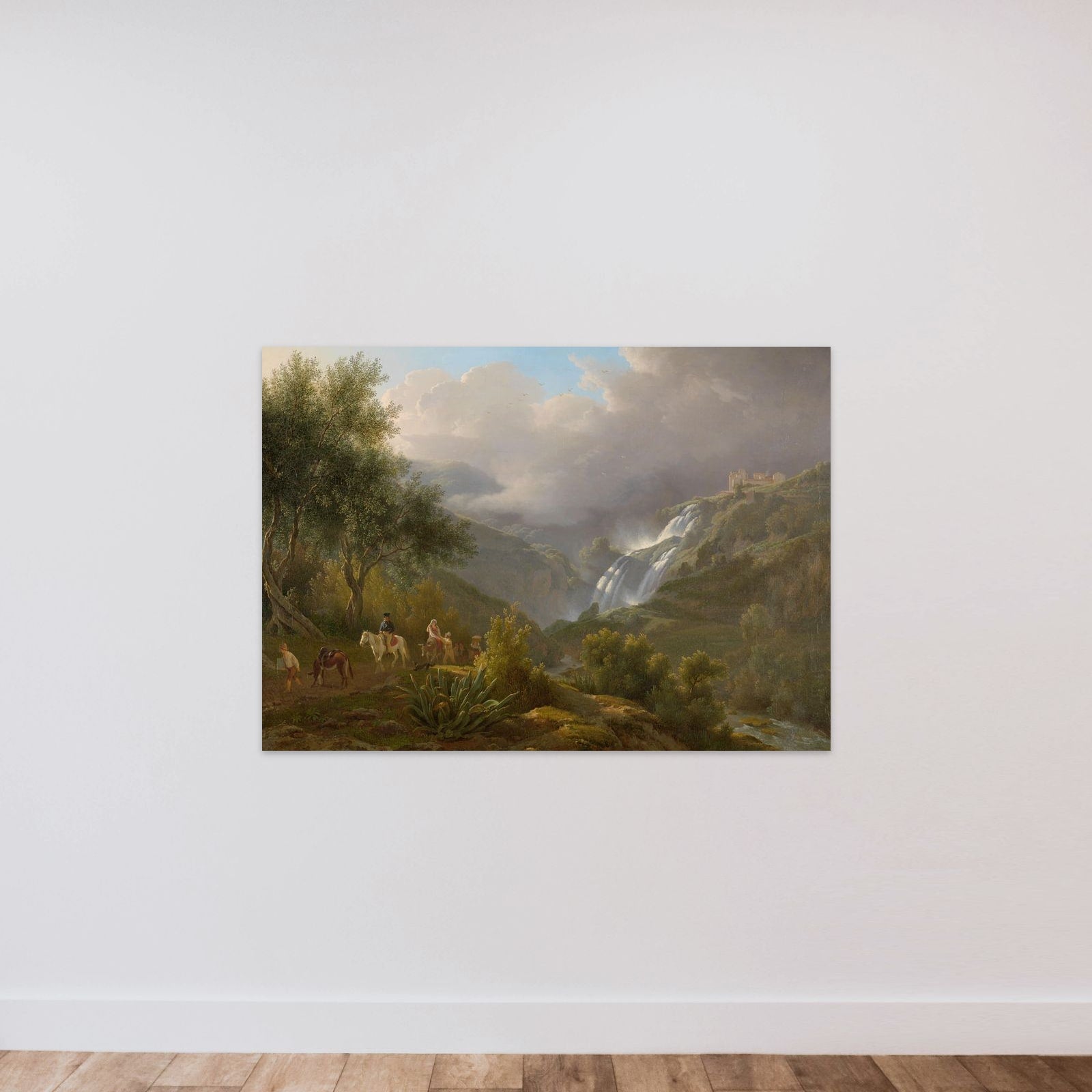 The Cascades at Tivoli, with a Storm Approaching unframed — shown to scale