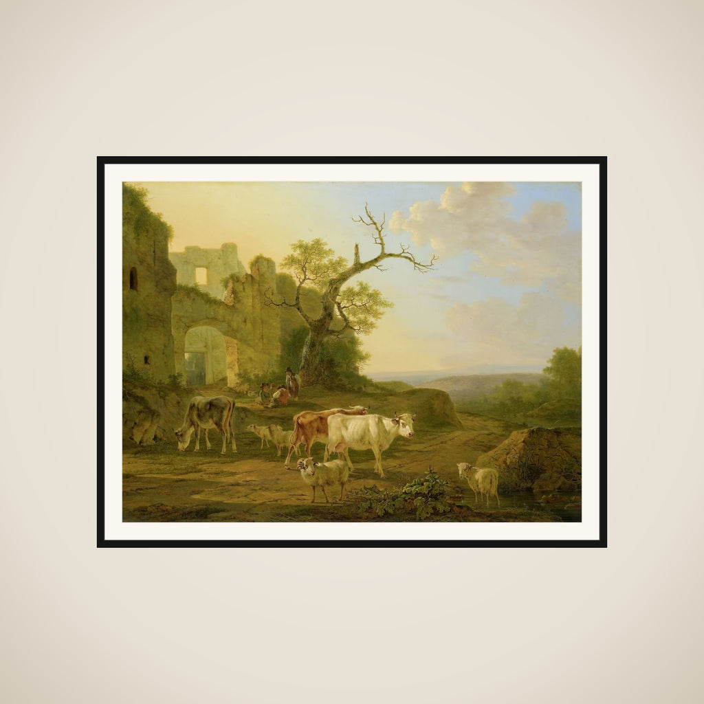 Schapen op de heide framed