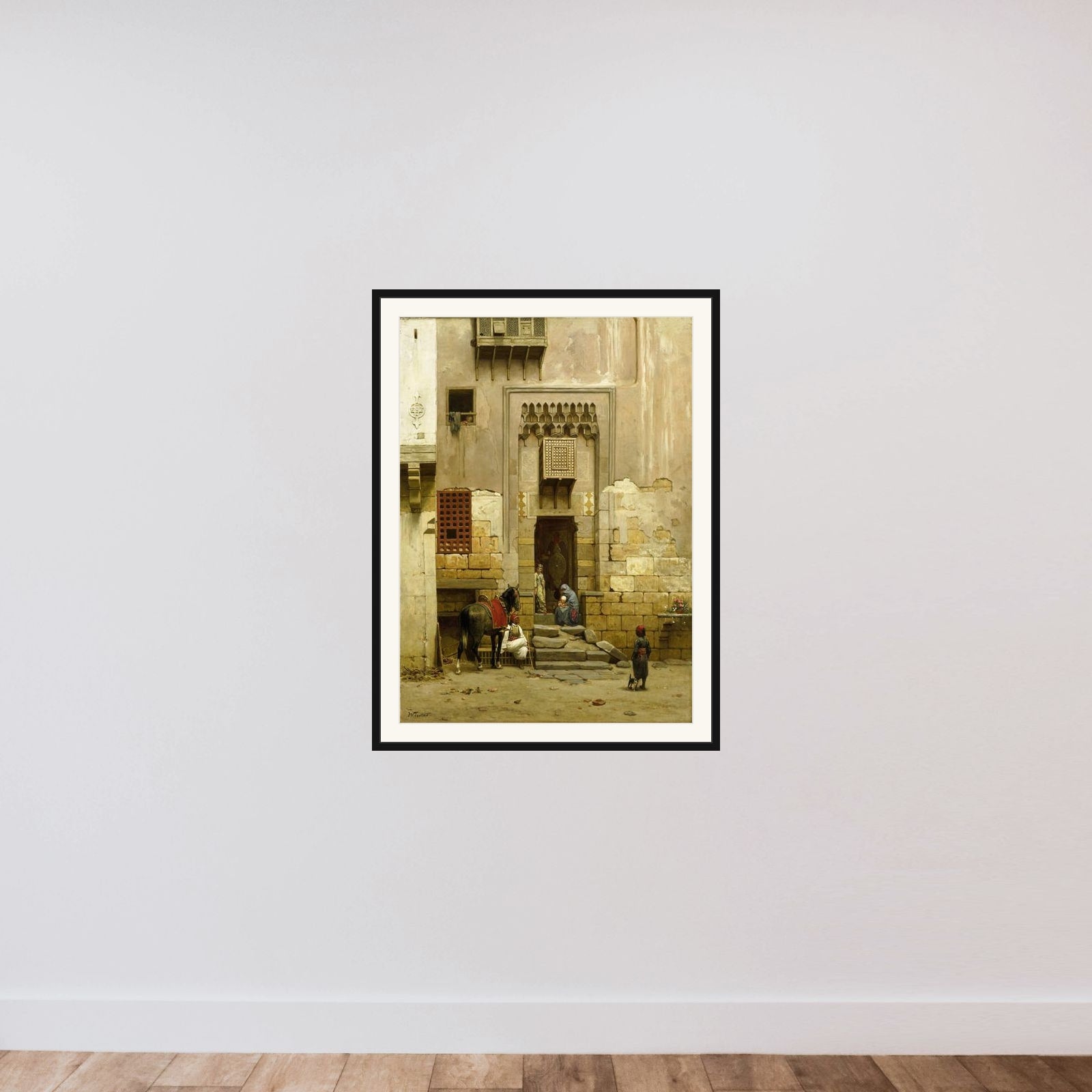 The Courtyard of a house in Cairo framed — shown to scale