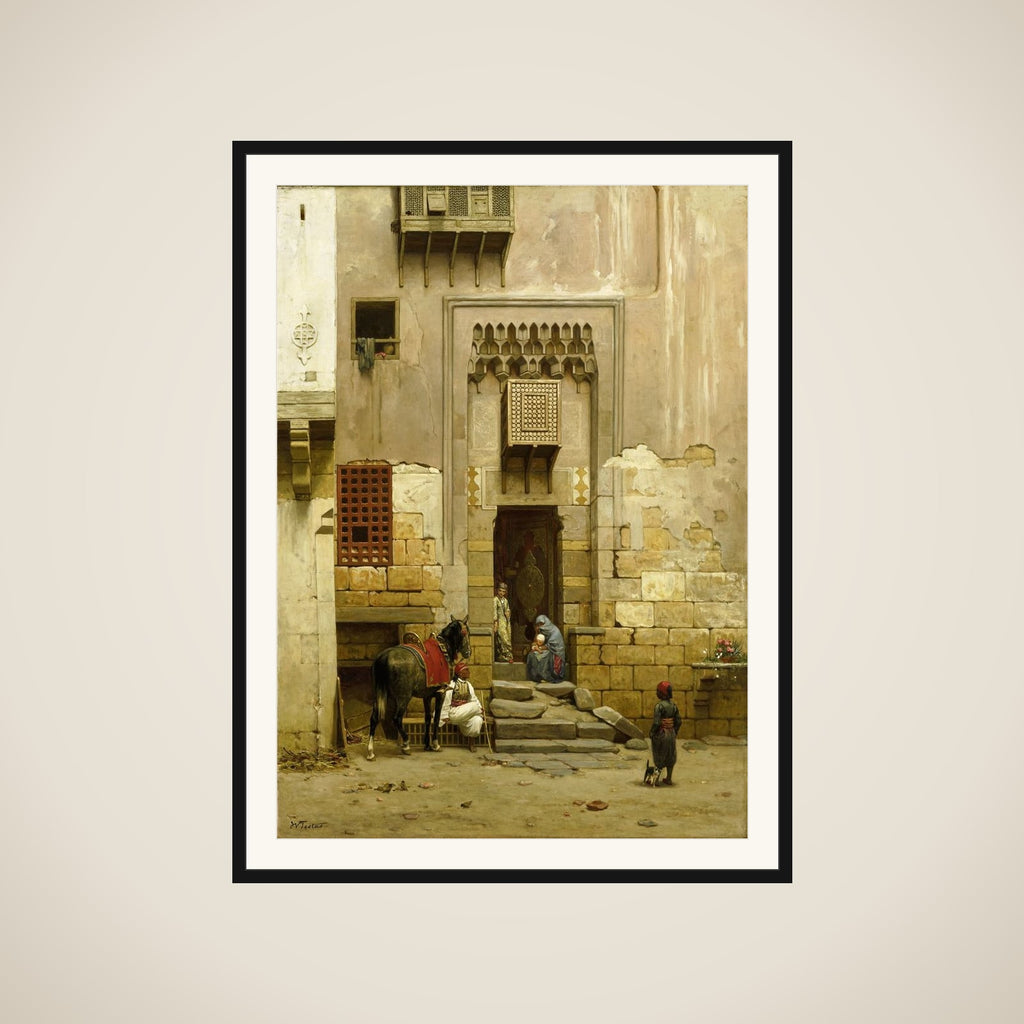 The Courtyard of a house in Cairo framed