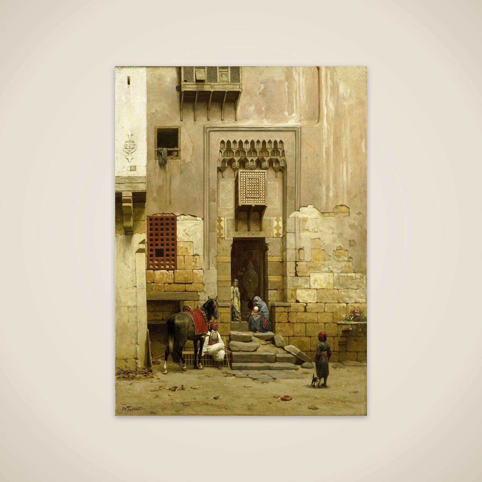 The Courtyard of a house in Cairo unframed print