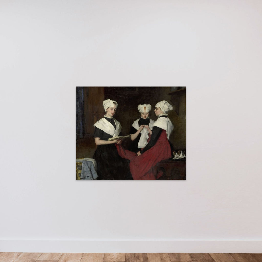 Drie meisjes uit het Amsterdamse Burgerweeshuis unframed — shown to scale