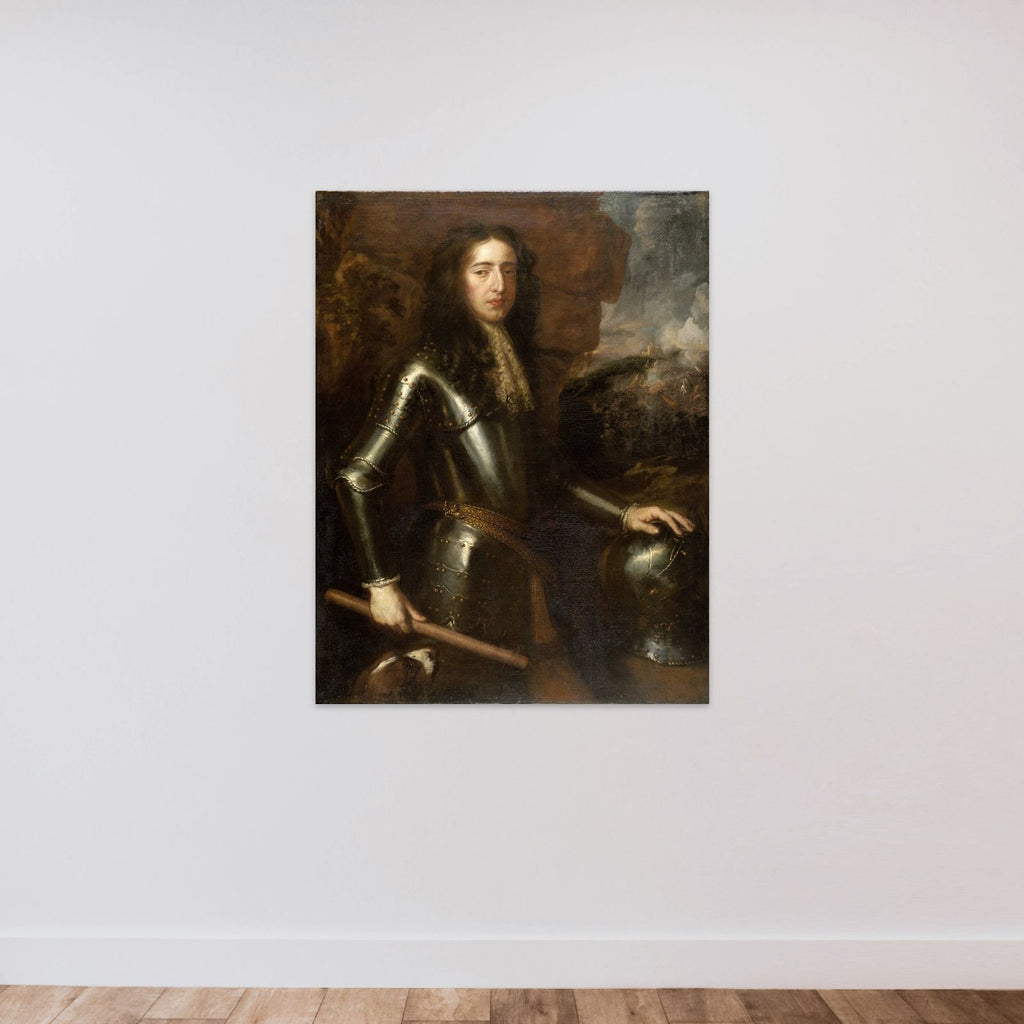 Portrait of William III (1650-1702), Prince of Orange unframed — shown to scale