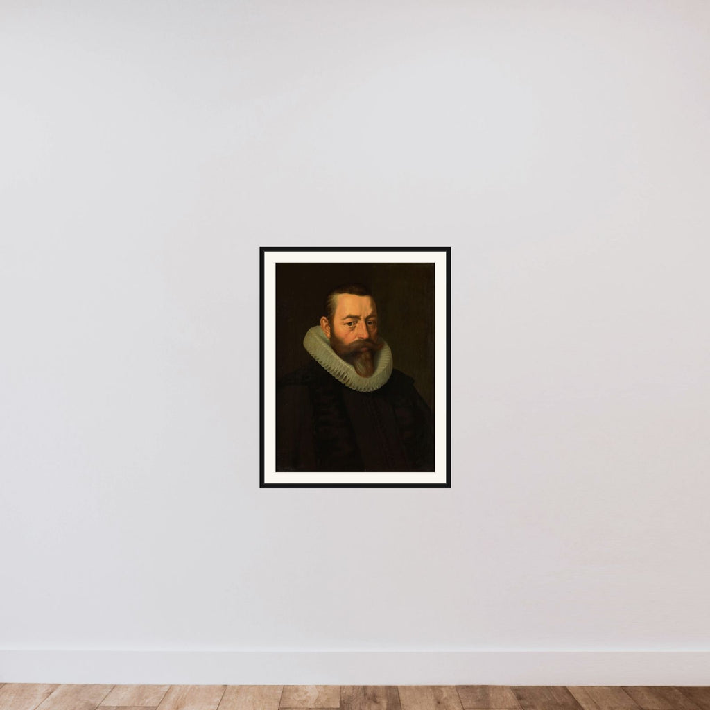 Portrait of Pieter Dircksz Hasselaer (1554-1616) framed — shown to scale