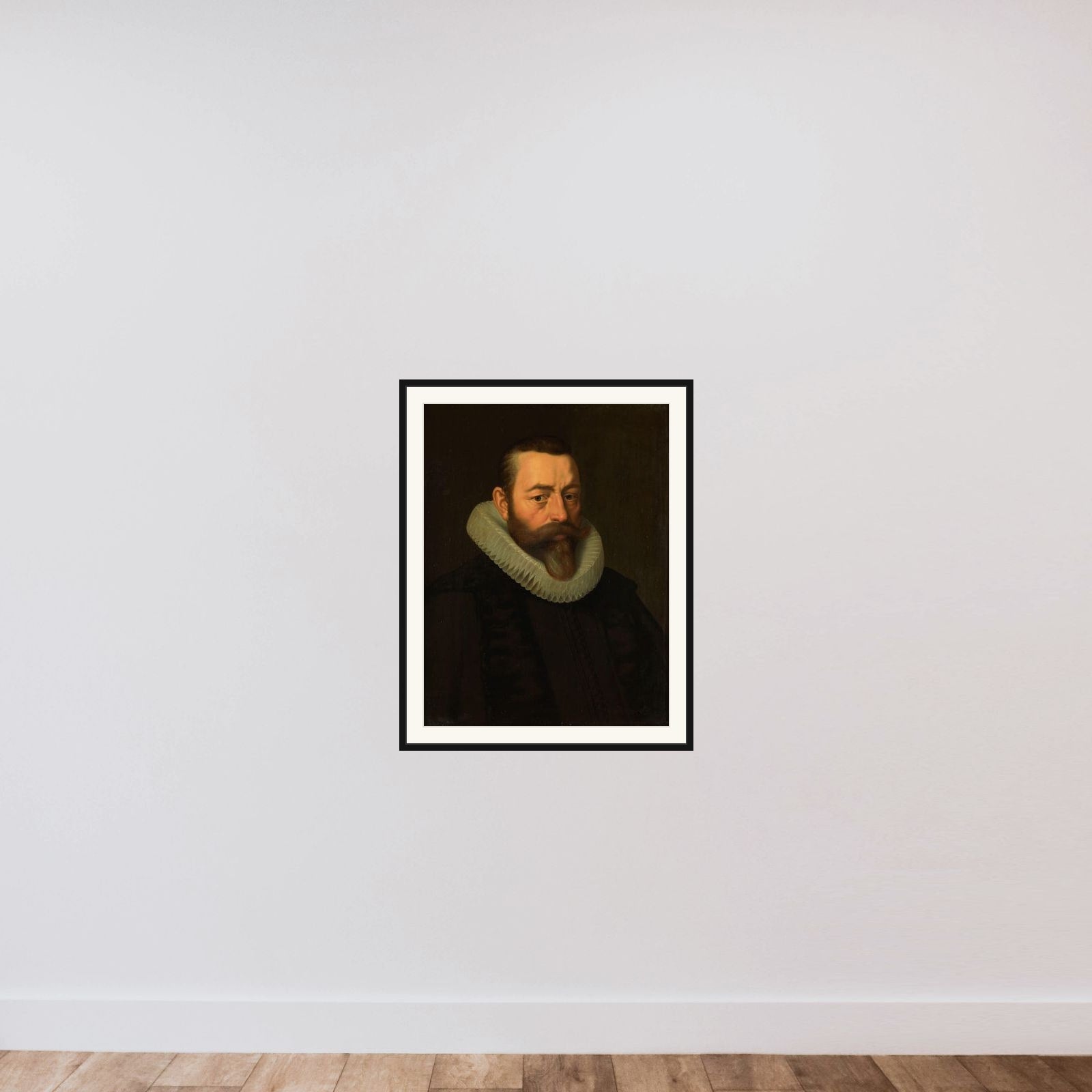 Portrait of Pieter Dircksz Hasselaer (1554-1616) framed — shown to scale