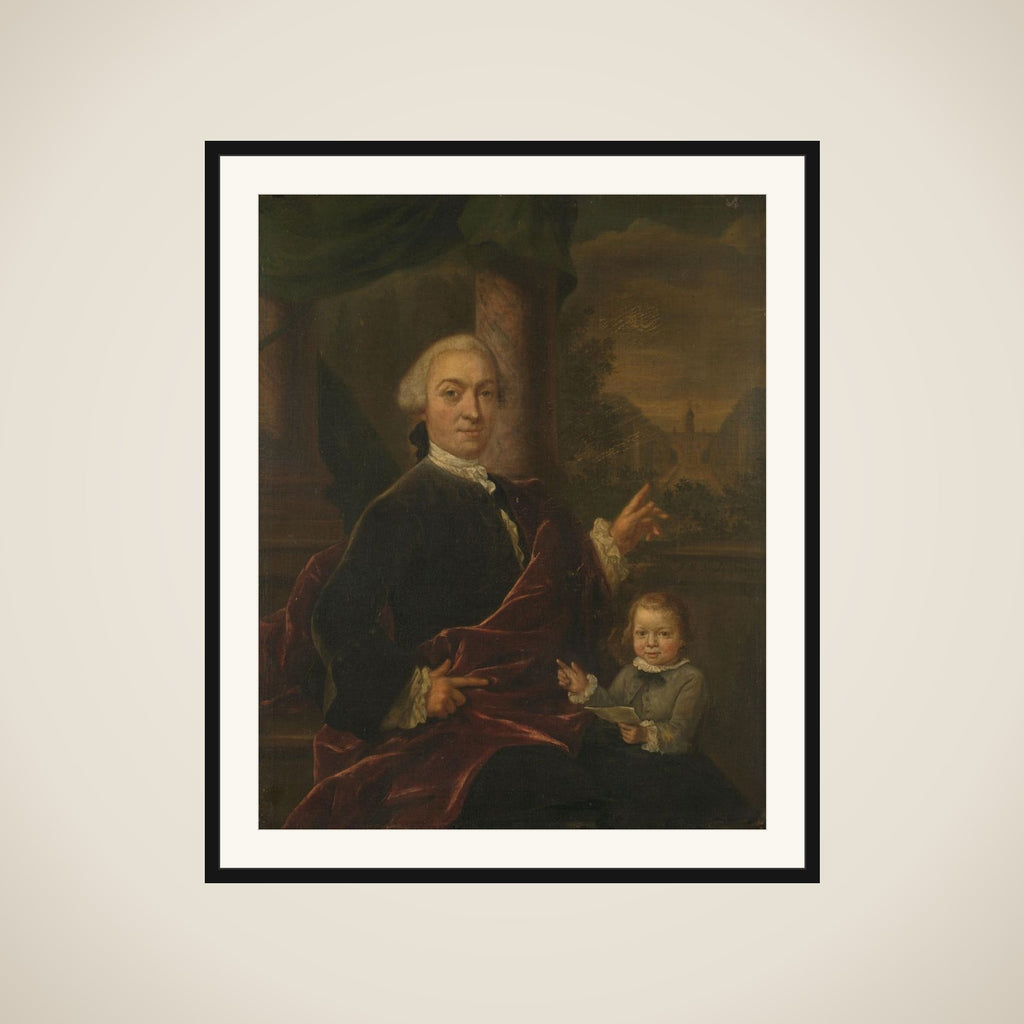 Family Portrait of Jan van de Poll, Banker and Burgomaster of Amsterdam with his young Son Harman framed