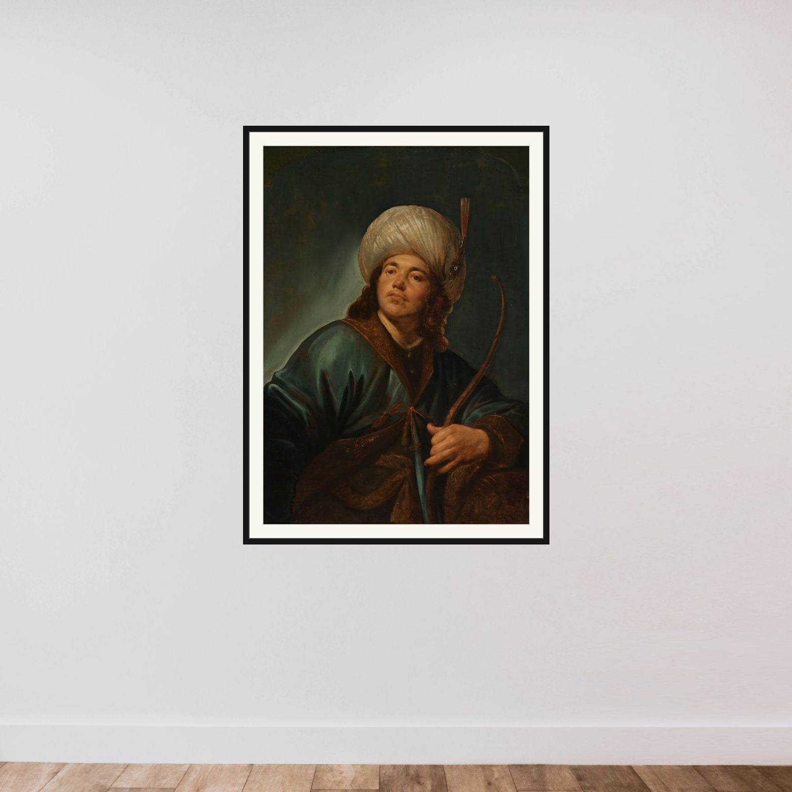 An Oriental framed — shown to scale