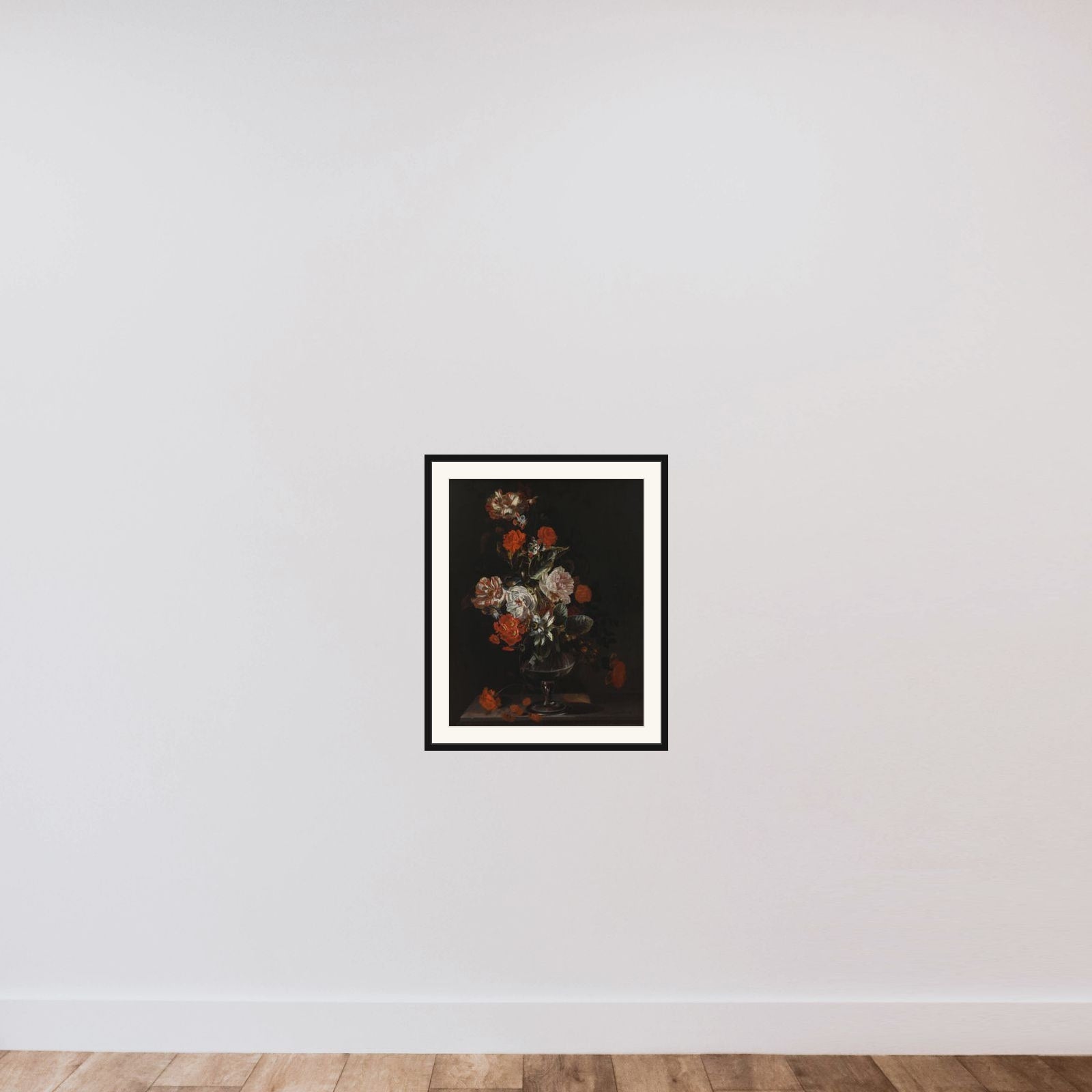 Still Life with Flowers framed — shown to scale