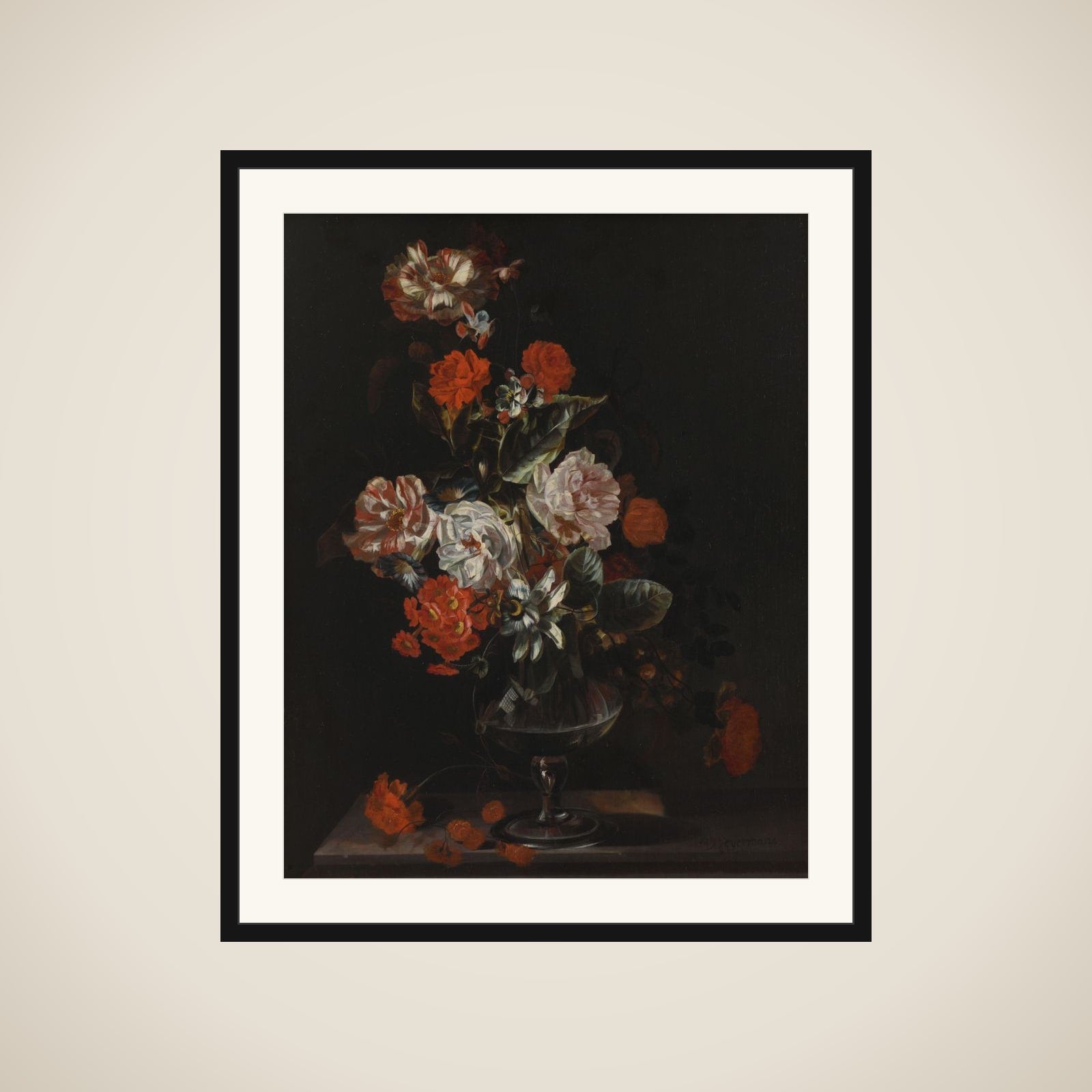 Still Life with Flowers framed