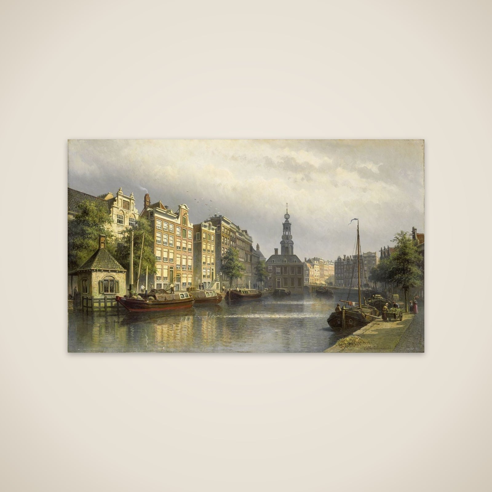The Singel, Amsterdam, looking towards the Mint. unframed print