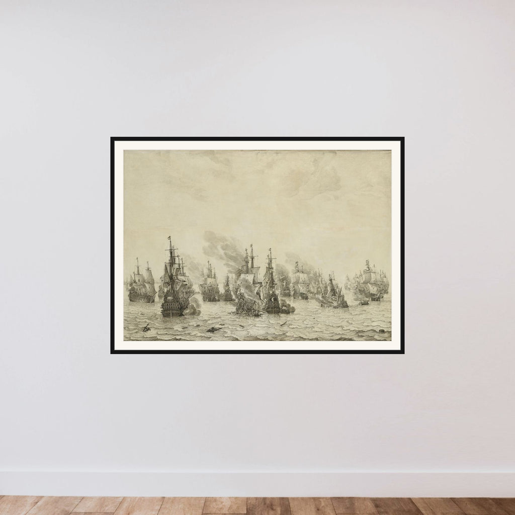 The Battle of Livorno (Leghorn) framed — shown to scale