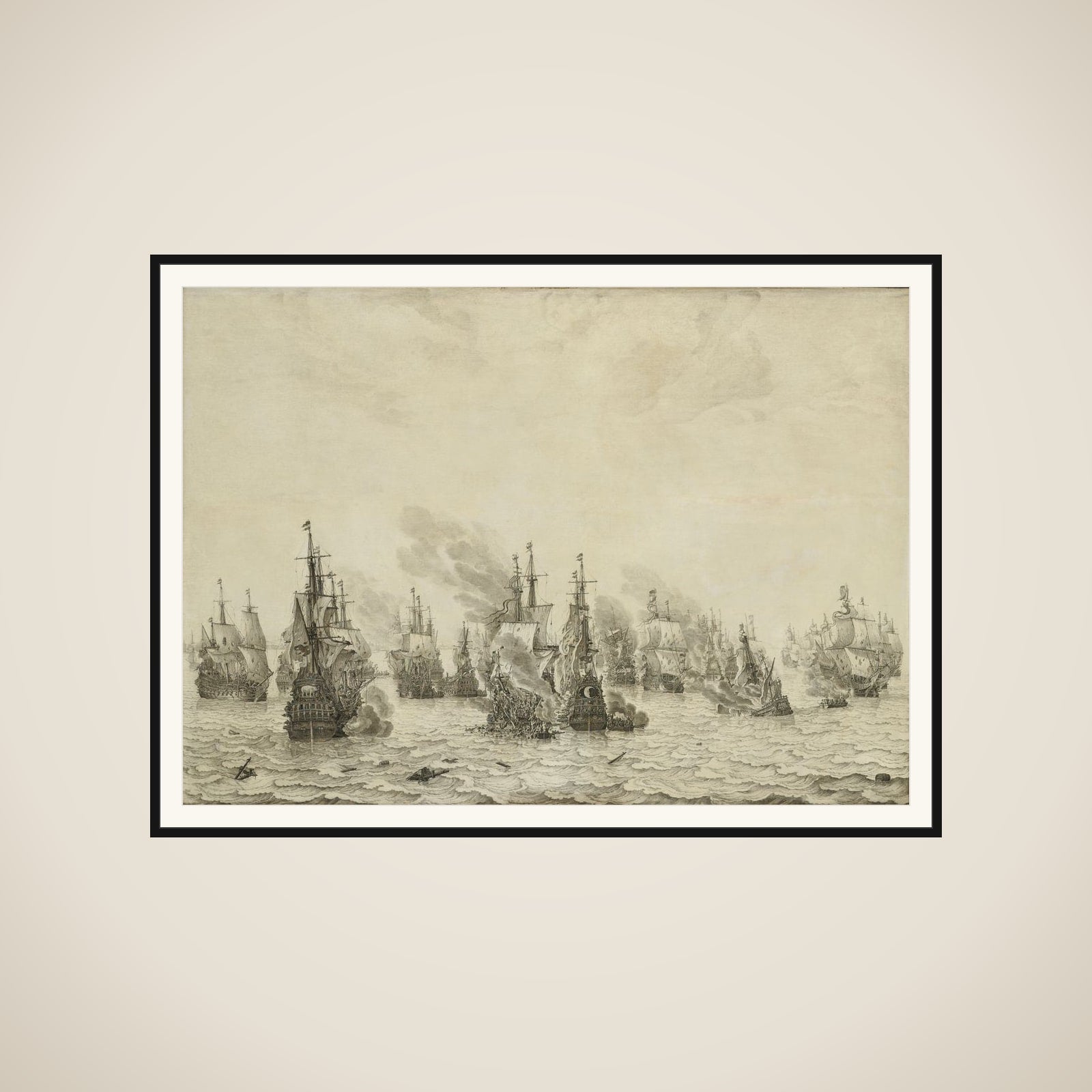 The Battle of Livorno (Leghorn) framed