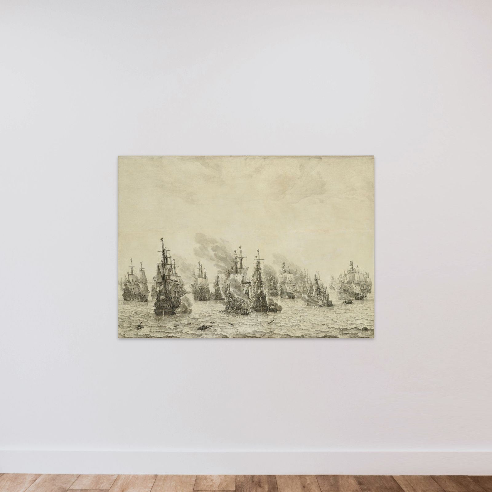 The Battle of Livorno (Leghorn) unframed — shown to scale