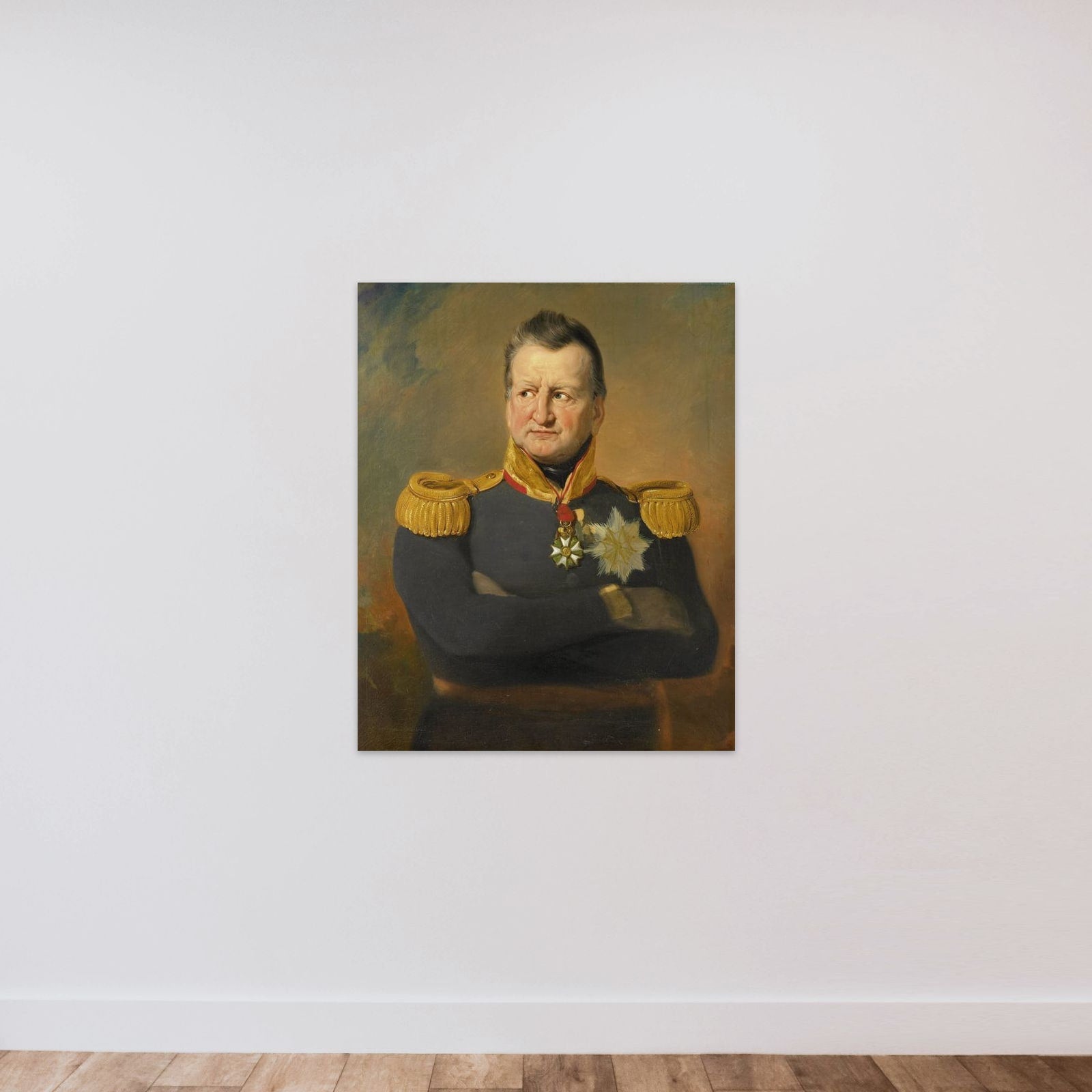 Portrait of Baron David Hendrik Chassé, Lieutenant-General unframed — shown to scale