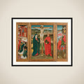 Triptych with the Crucifixion framed