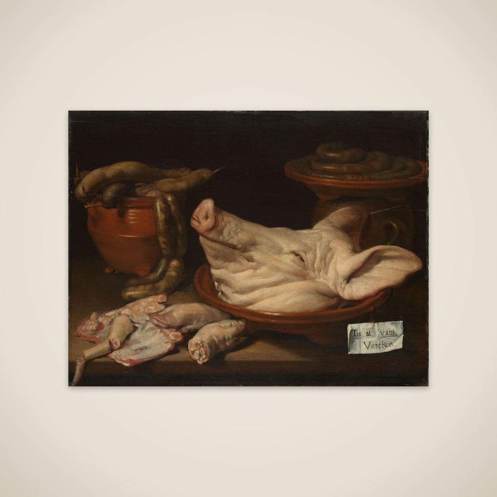 Still Life with Pig's Head, Pig's Knuckles and Sausage unframed print
