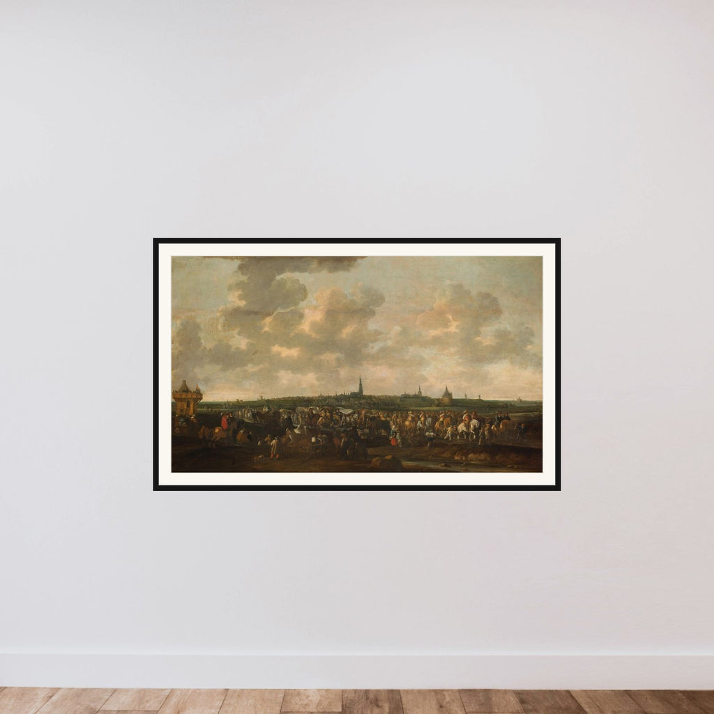 Departure of Spanish Occupation Troops from Breda, October 10, 1637 framed — shown to scale