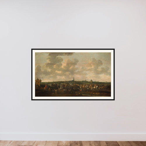 Departure of Spanish Occupation Troops from Breda, October 10, 1637 framed — shown to scale